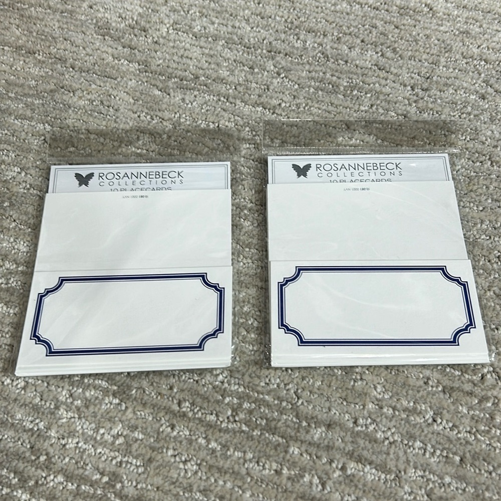 20 Place Cards navy & white BY  ROSANNE BECK